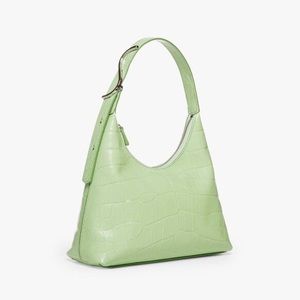 Staud - Croc-embossed Leather Purse - Lime Green, NWT